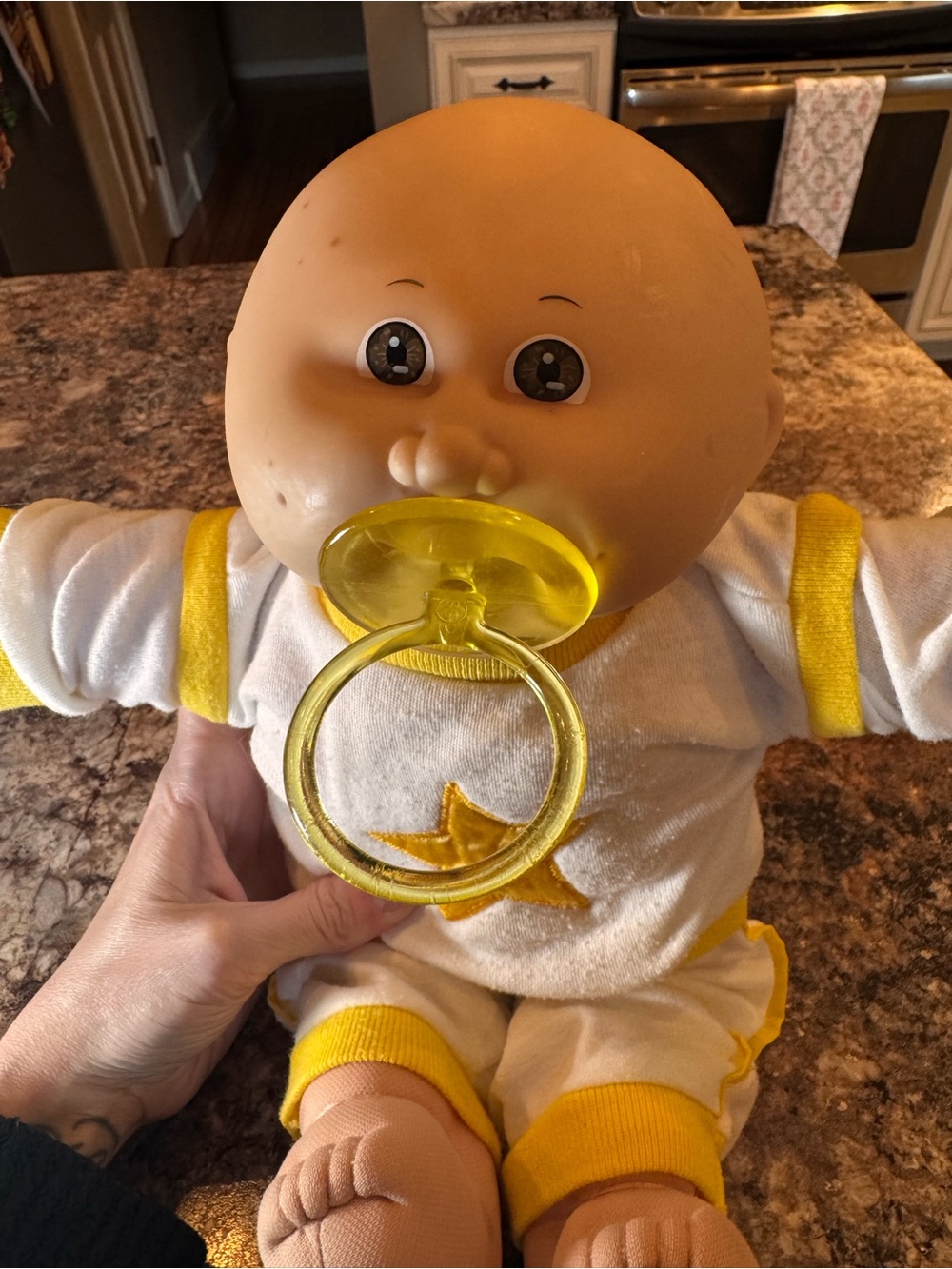 1980s Coleco Cabbage Patch Kids Brown Eyed Preemie doll featuring a bald head - Picture 2 of 16